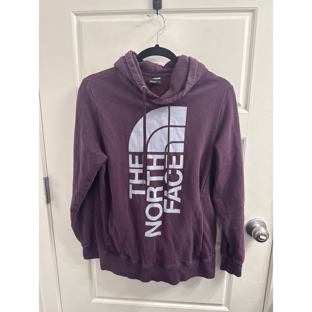 The North Face Womens Plum Purple Graphic Logo Pullover Hoodie Sweatshirt Size M